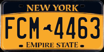 NY license plate FCM4463
