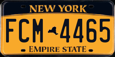 NY license plate FCM4465