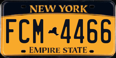 NY license plate FCM4466
