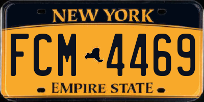 NY license plate FCM4469