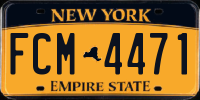 NY license plate FCM4471