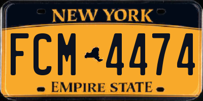NY license plate FCM4474