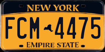 NY license plate FCM4475
