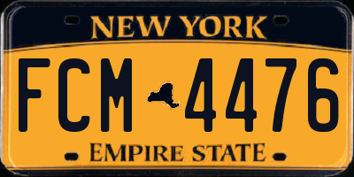 NY license plate FCM4476