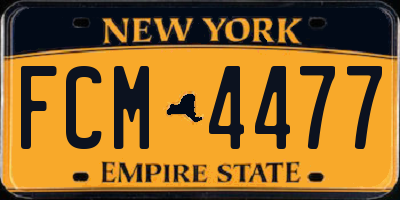 NY license plate FCM4477