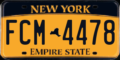 NY license plate FCM4478