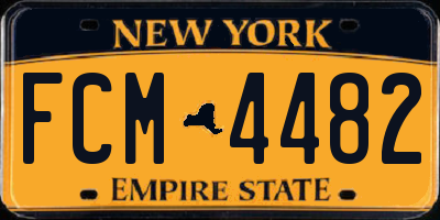NY license plate FCM4482