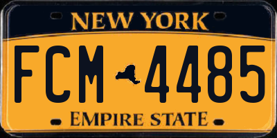 NY license plate FCM4485