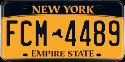 NY license plate FCM4489
