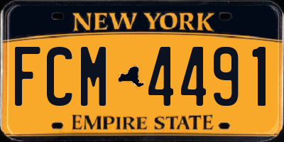 NY license plate FCM4491