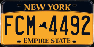 NY license plate FCM4492
