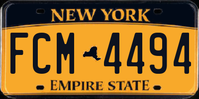 NY license plate FCM4494