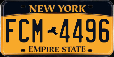NY license plate FCM4496