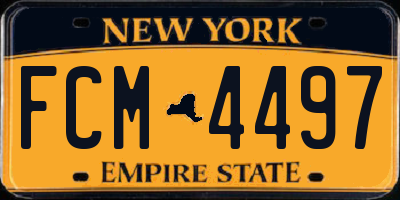 NY license plate FCM4497