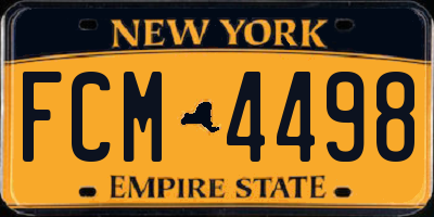 NY license plate FCM4498