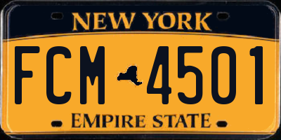 NY license plate FCM4501