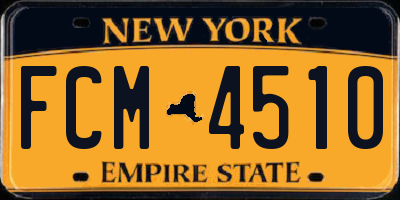 NY license plate FCM4510
