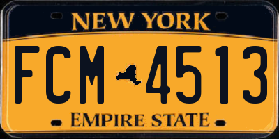 NY license plate FCM4513