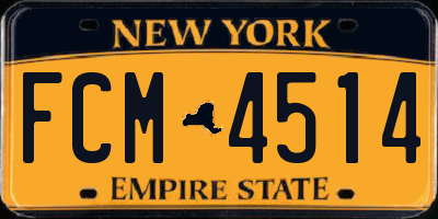 NY license plate FCM4514