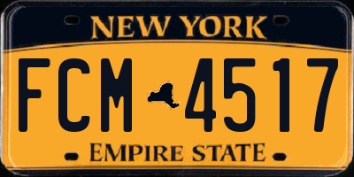 NY license plate FCM4517