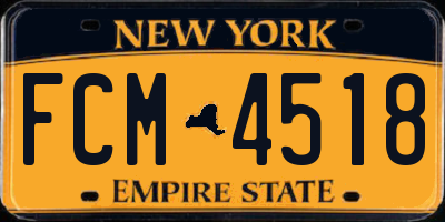 NY license plate FCM4518