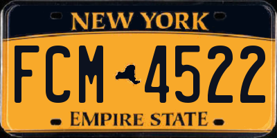 NY license plate FCM4522
