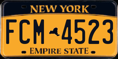 NY license plate FCM4523