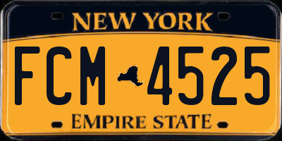 NY license plate FCM4525