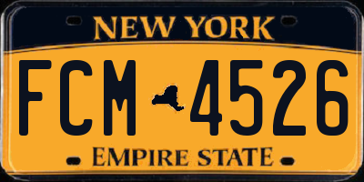 NY license plate FCM4526