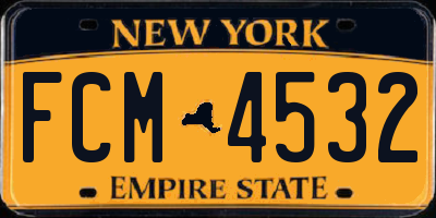 NY license plate FCM4532