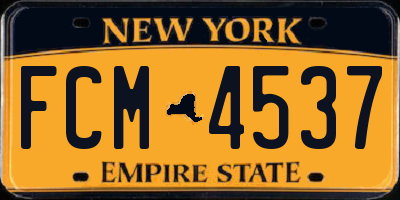NY license plate FCM4537