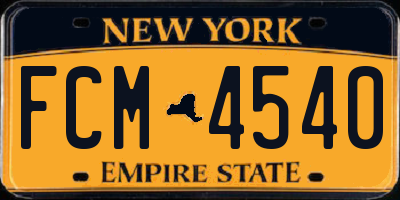 NY license plate FCM4540