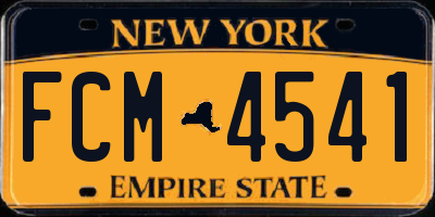 NY license plate FCM4541