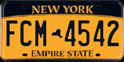 NY license plate FCM4542