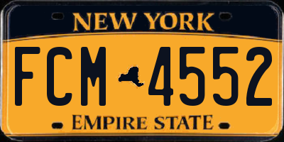 NY license plate FCM4552