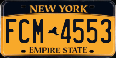 NY license plate FCM4553