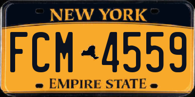 NY license plate FCM4559