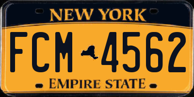 NY license plate FCM4562