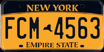 NY license plate FCM4563
