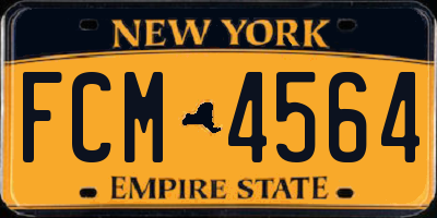 NY license plate FCM4564