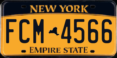 NY license plate FCM4566