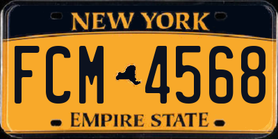 NY license plate FCM4568