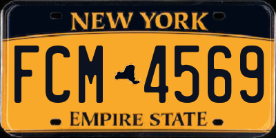 NY license plate FCM4569