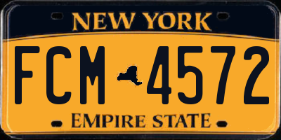 NY license plate FCM4572
