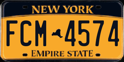 NY license plate FCM4574