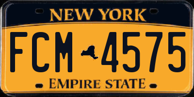 NY license plate FCM4575