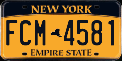 NY license plate FCM4581