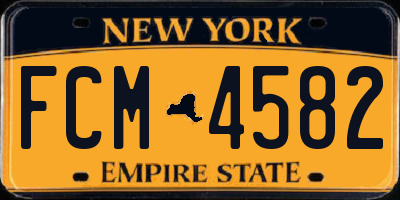 NY license plate FCM4582