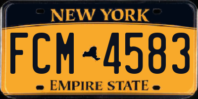 NY license plate FCM4583