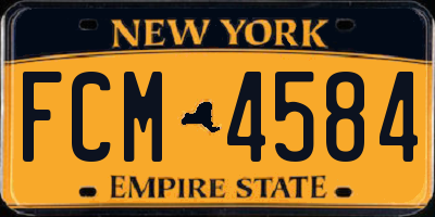 NY license plate FCM4584